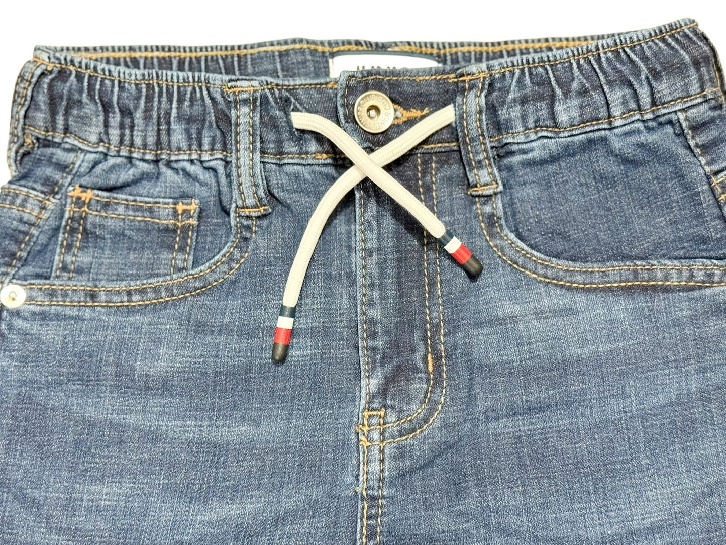 JUNIOR CLUB STRETCHABLE FLEECE DENIM PANTS WITH ELASTIC WAIST