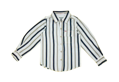 JUNIOR CLUB BOYS VERTICAL STRIPED COTTON SHIRT - SMART FIT