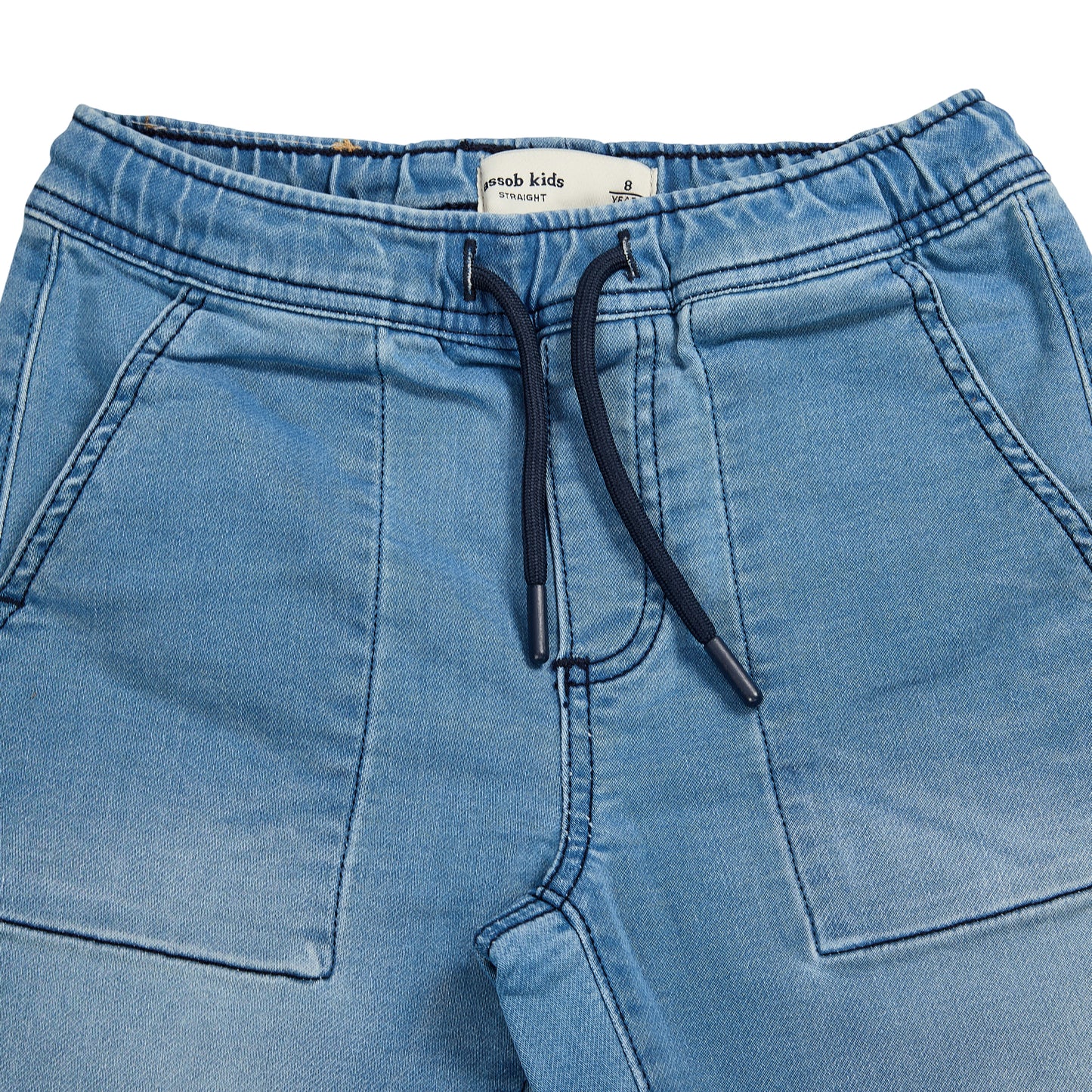 ASSOB Kids Straight Fit Drawstring Jeans