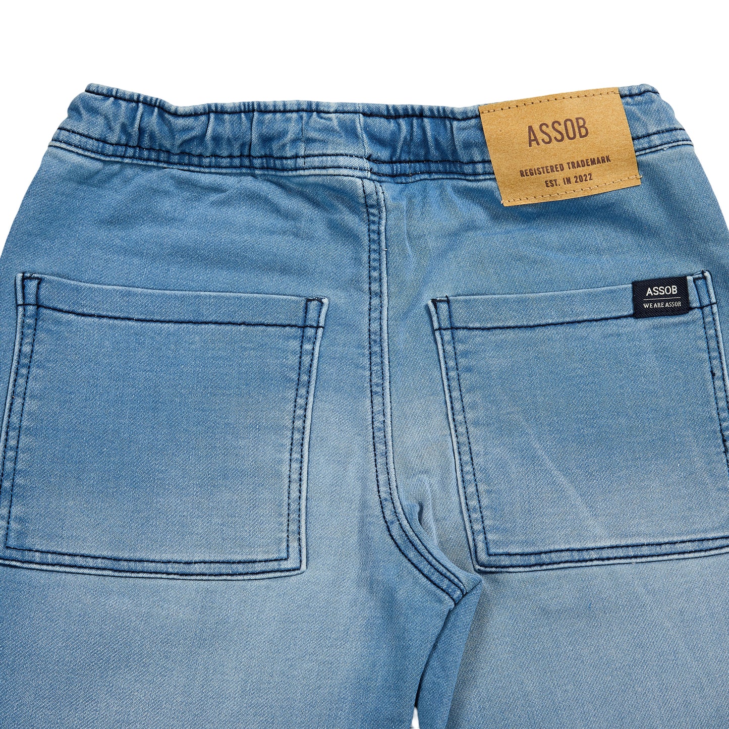 ASSOB Kids Straight Fit Drawstring Jeans