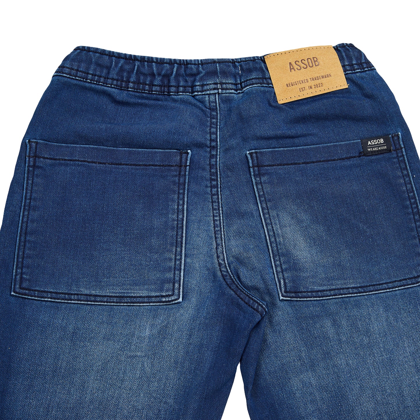 ASSOB Kids Straight Fit Drawstring Jeans