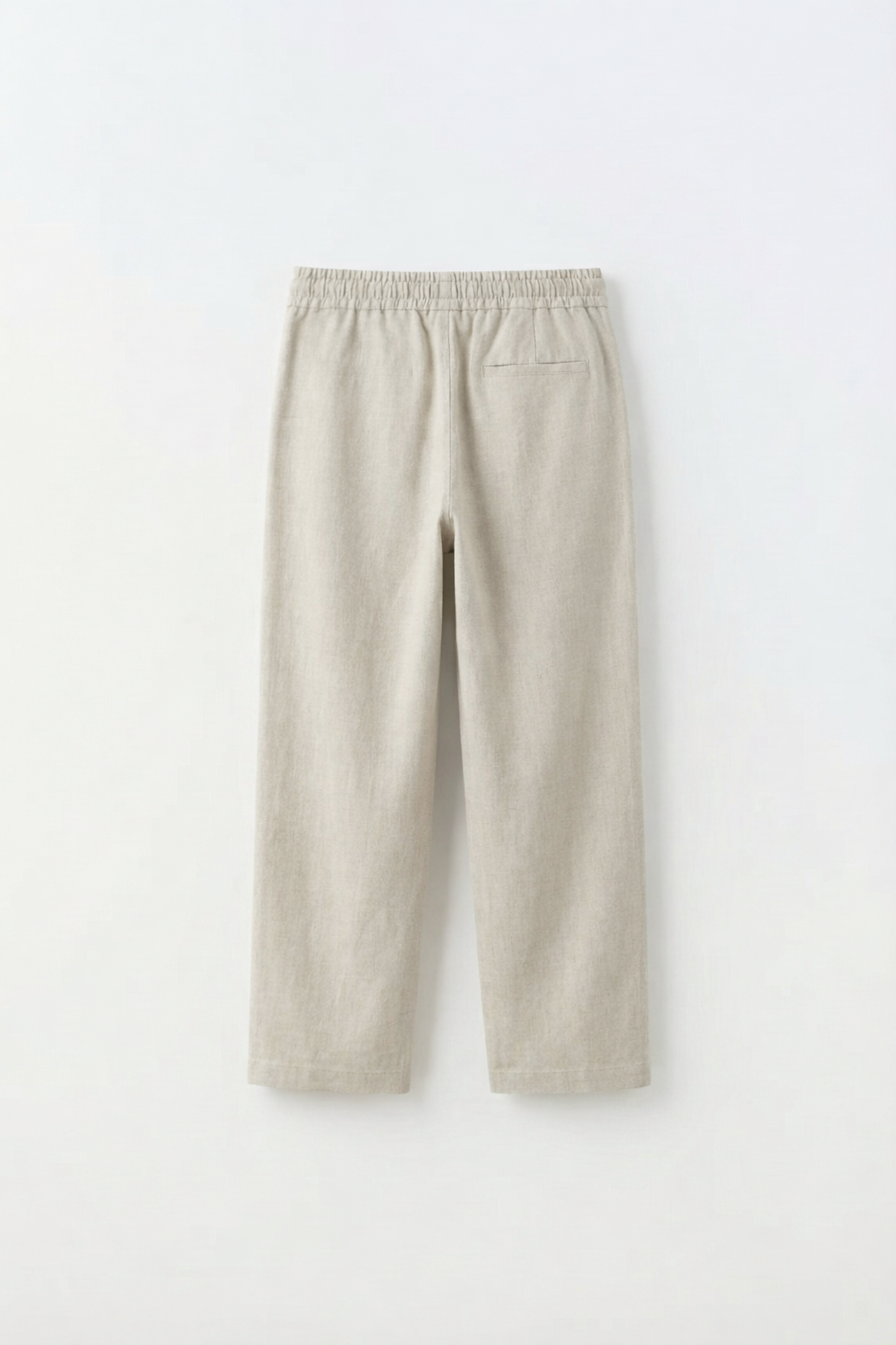 JUNIOR CLUB Premium Linen Straight Fit Pants with Elastic Waist
