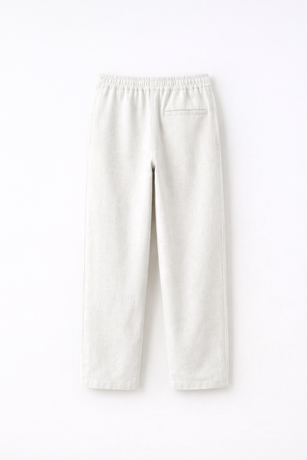 JUNIOR CLUB Premium Linen Straight Fit Pants with Elastic Waist