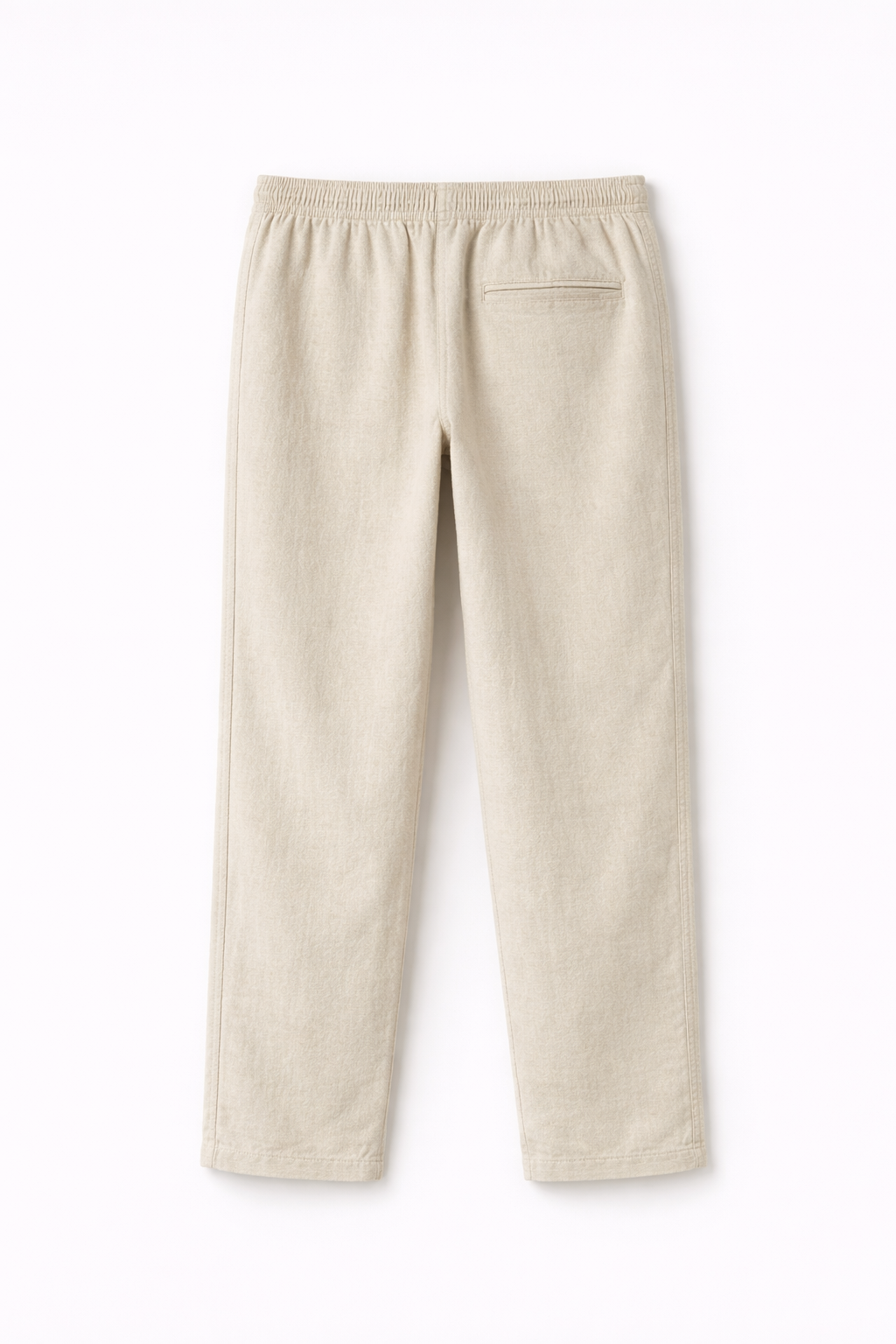 Structured Linen Straight Fit Pants with Front Pocket Detail