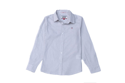 JUNIOR CLUB BOYS  REGULAR FIT POPLIN STRIPED STRETCH FULL SLEEVE SHIRT FOR BOYS