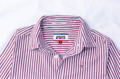 JUNIOR CLUB BOYS  REGULAR FIT POPLIN STRIPED STRETCH FULL SLEEVE SHIRT FOR BOYS