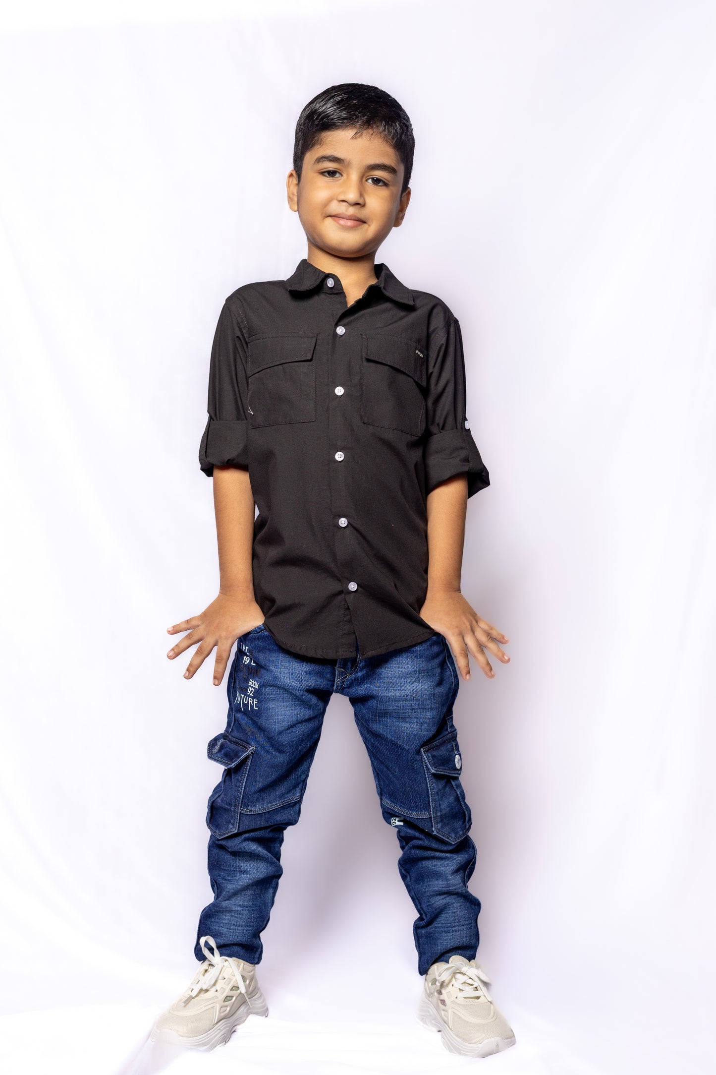 RAW OUTFITTERS REGULAR FIT POPLIN FULL SLEEVE SHIRT FOR BOYS