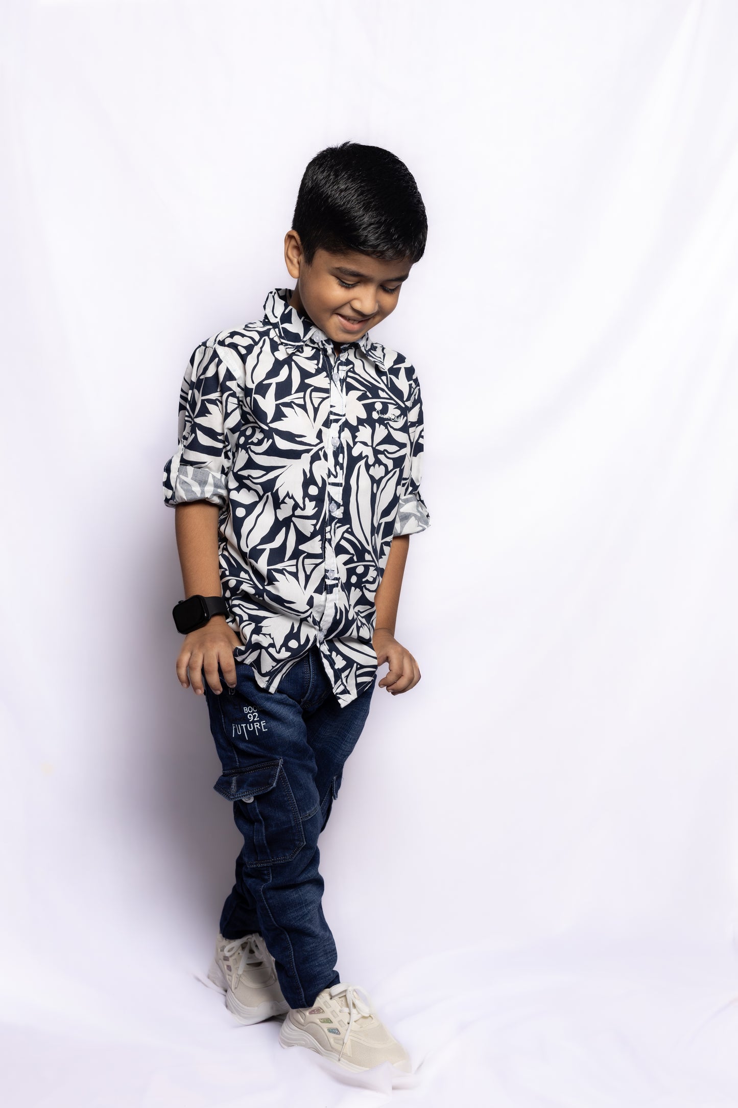 JUNIOR CLUB BOYS  REGULAR FIT CASUAL PRINTED FULL SLEEVE SHIRT FOR BOYS