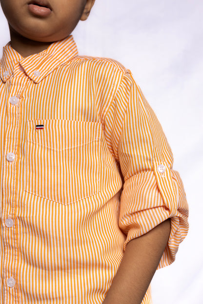 JUNIOR CLUB BOYS TRENDY REGULAR FIT CASUAL STRIPED FULL SLEEVE SHIRT FOR BOYS