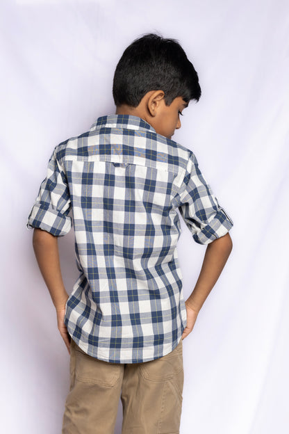 JUNIOR CLUB BOYS TRENDY REGULAR FIT CASUAL CHECK FULL SLEEVE SHIRT FOR BOYS