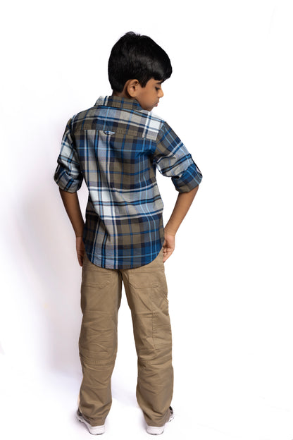 JUNIOR CLUB BOYS REGULAR FIT CASUAL OXFORD STRETCH FULL SLEEVE SHIRT FOR BOYS