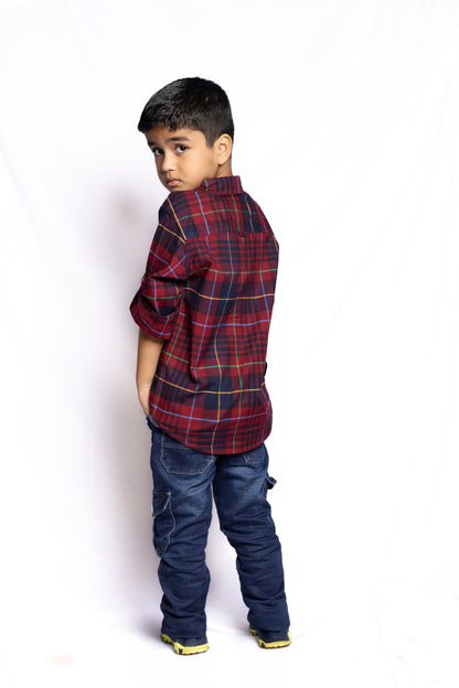 JUNIOR CLUB BOYS REGULAR FIT CASUAL OXFORD STRETCH FULL SLEEVE SHIRT FOR BOYS