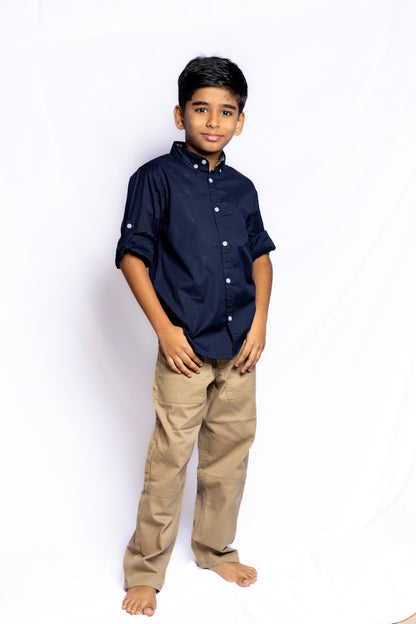 JUNIOR CLUB BOYS  REGULAR FIT CASUAL STRETCH FULL SLEEVE SHIRT FOR BOYS