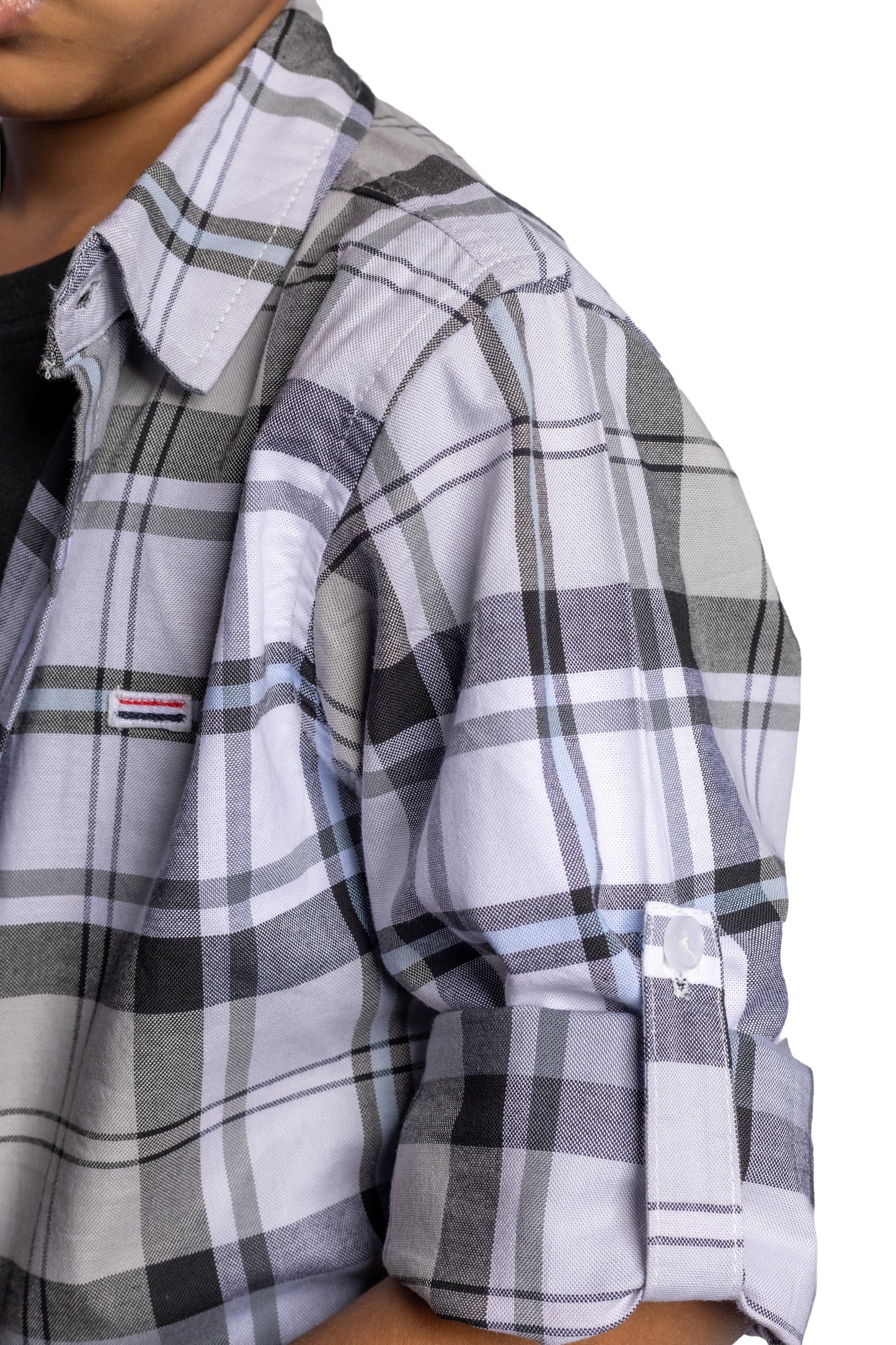 JUNIOR CLUB REGULAR FIT OXFORD STRETCH CHECK FULL SLEEVE SHIRT FOR BOYS