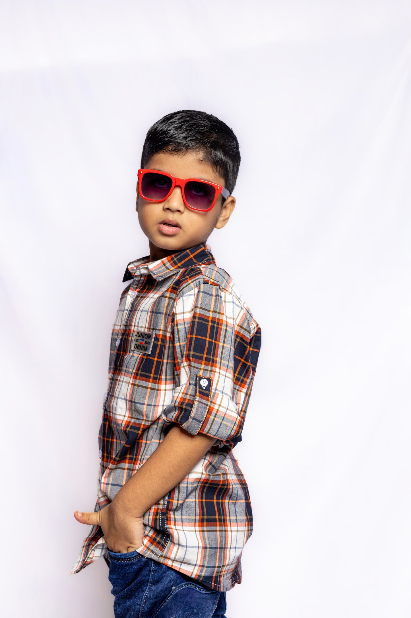 JUNIOR CLUB BOYS TRENDY REGULAR FIT CASUAL CHECK FULL SLEEVE SHIRT FOR BOYS