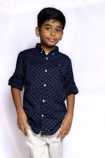 JUNIOR CLUB BOYS  REGULAR FIT CASUAL STRETCH FULL SLEEVE SHIRT FOR BOYS