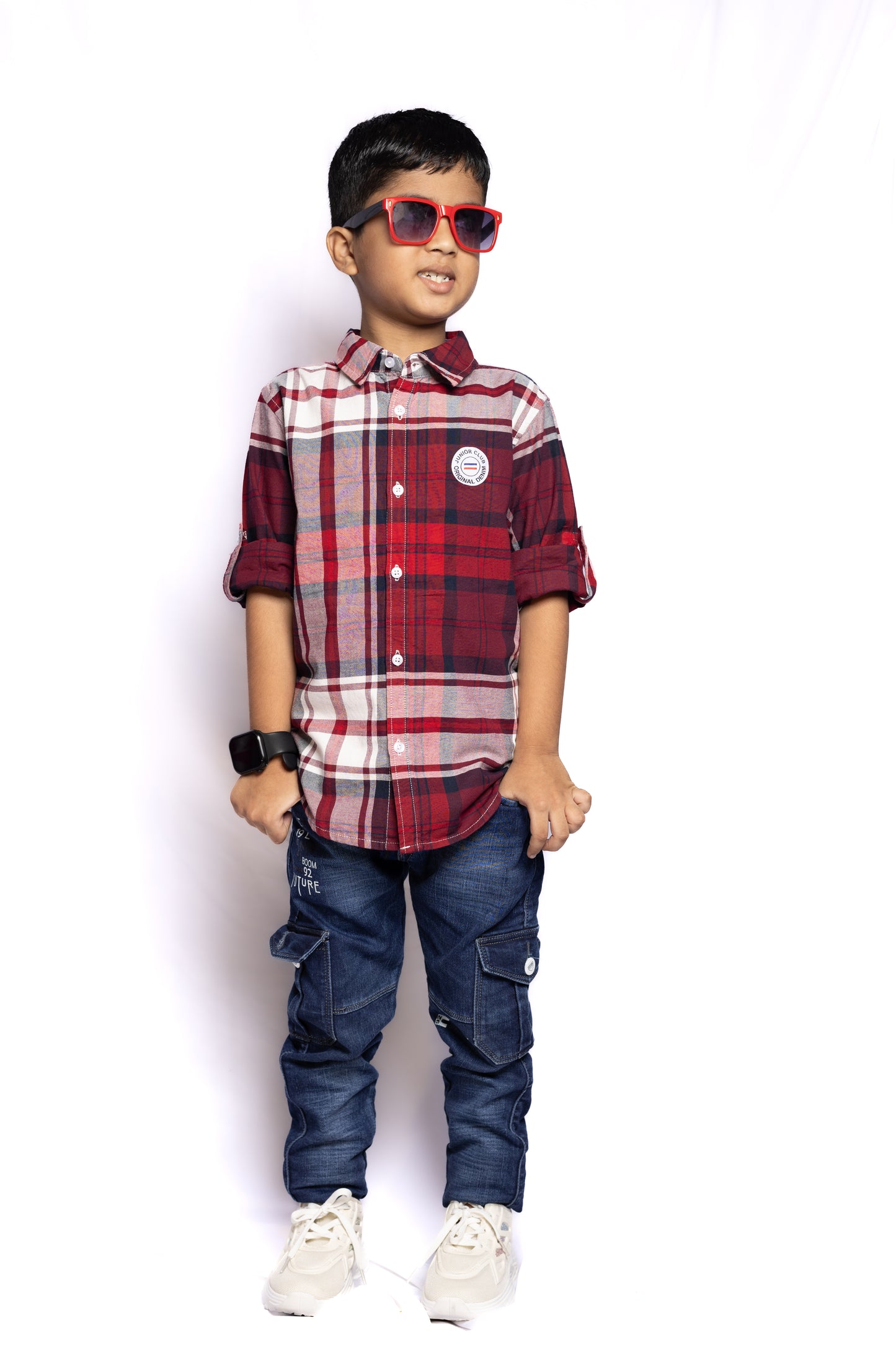 JUNIOR CLUB BOYS REGULAR FIT CASUAL OXFORD STRETCH FULL SLEEVE SHIRT FOR BOYS