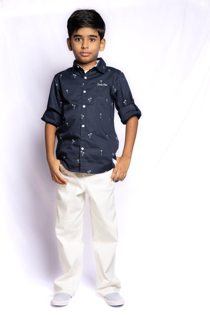JUNIOR CLUB BOYS  REGULAR FIT CASUAL PRINTED FULL SLEEVE SHIRT FOR BOYS