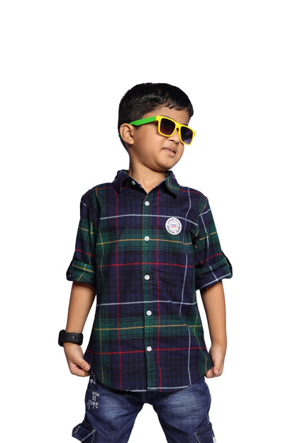 JUNIOR CLUB BOYS REGULAR FIT CASUAL OXFORD STRETCH FULL SLEEVE SHIRT FOR BOYS