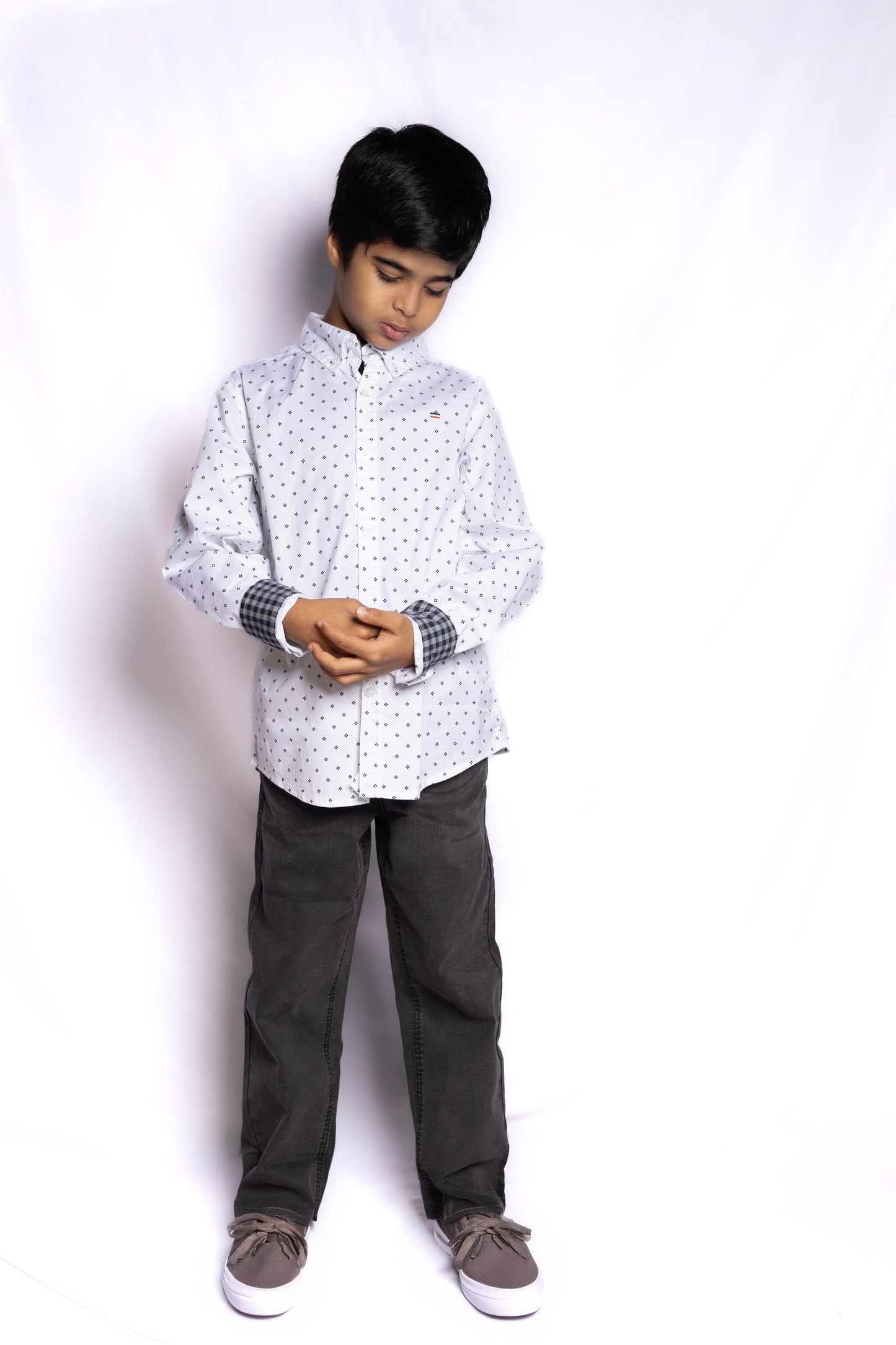 JUNIOR CLUB BOYS  REGULAR FIT CASUAL STRETCH FULL SLEEVE SHIRT FOR BOYS