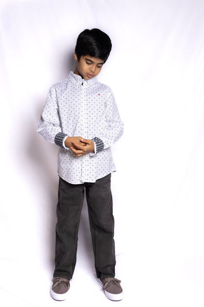 JUNIOR CLUB BOYS  REGULAR FIT CASUAL STRETCH FULL SLEEVE SHIRT FOR BOYS