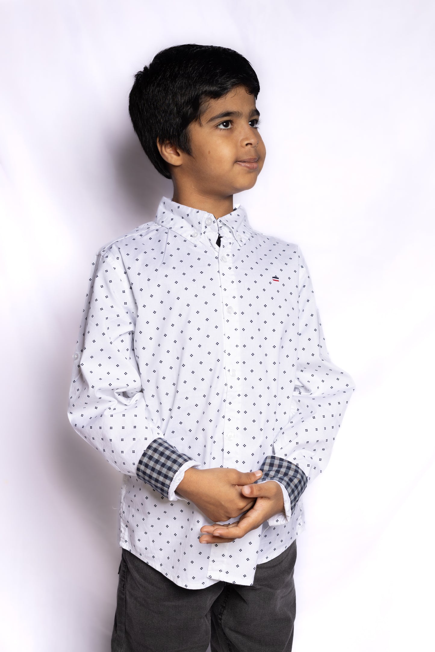 JUNIOR CLUB BOYS  REGULAR FIT CASUAL STRETCH FULL SLEEVE SHIRT FOR BOYS