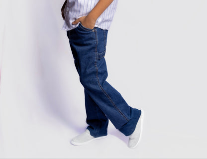 JUNIOR CLUB BOYS STRETCH DENIM CARPENTER PANTS – CLASSIC UTILITY FIT