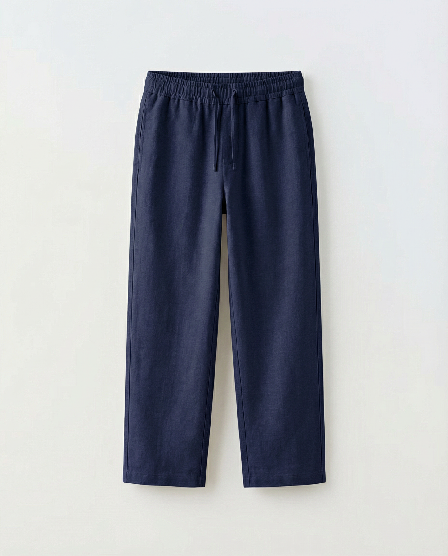 JUNIOR CLUB Premium Linen Straight Fit Pants with Elastic Waist