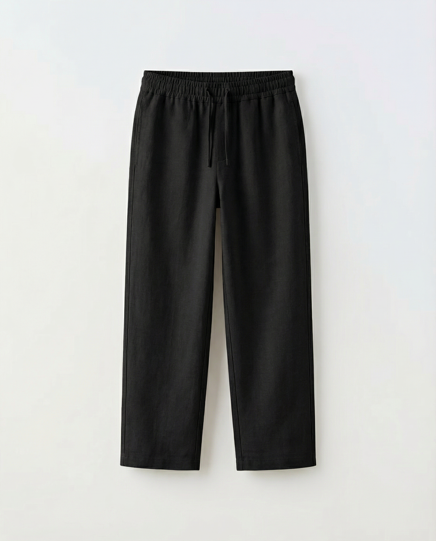 JUNIOR CLUB Premium Linen Straight Fit Pants with Elastic Waist