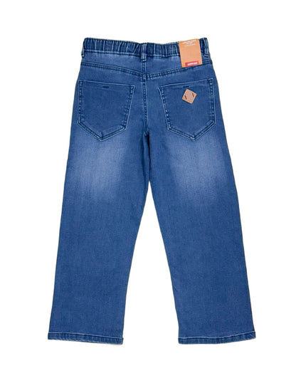 JUNIOR CLUB STRETCHABLE FLEECE DENIM PANTS WITH ELASTIC WAIST