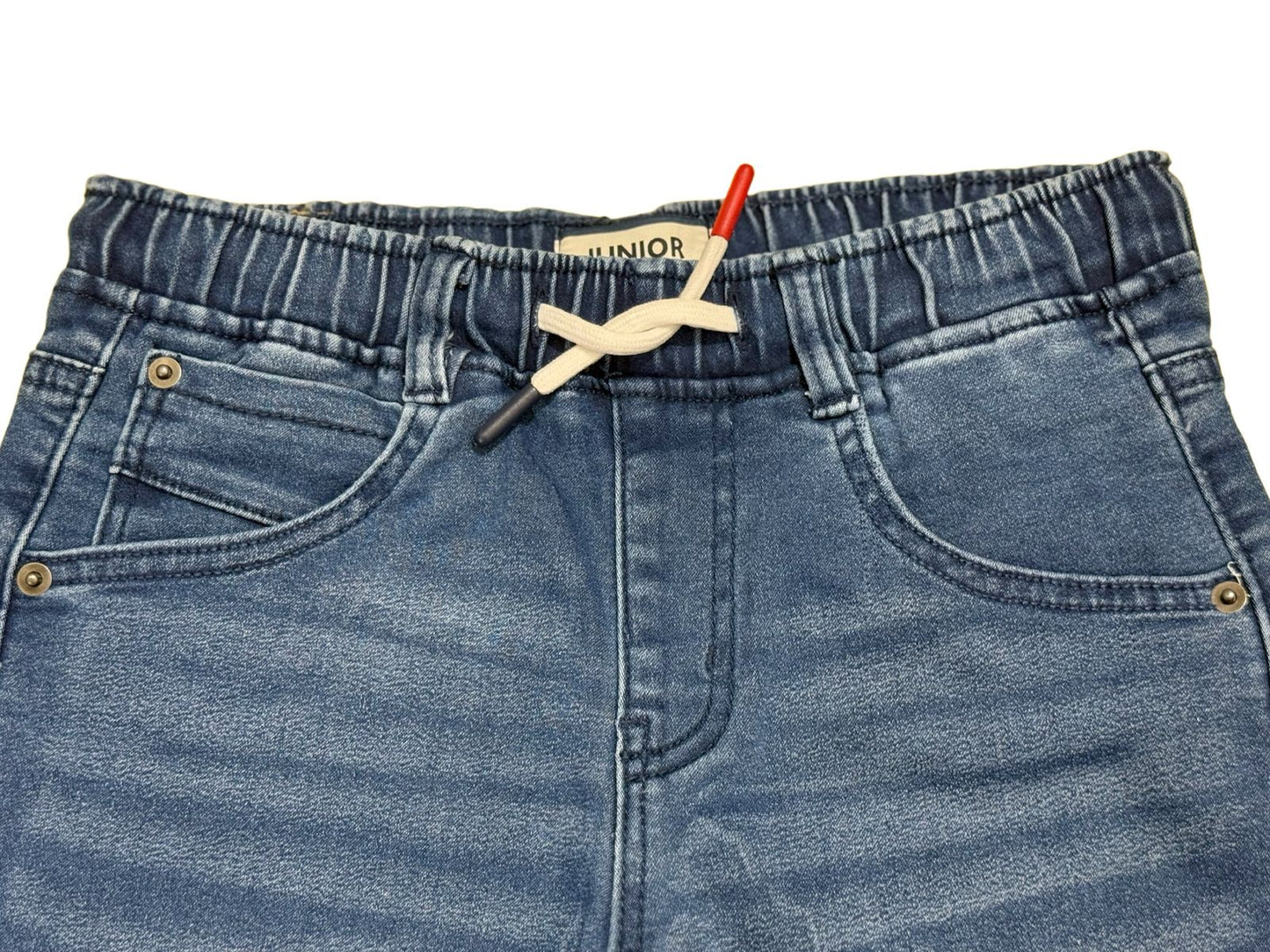 JUNIOR CLUB STRETCHABLE FLEECE DENIM PANTS WITH ELASTIC WAIST