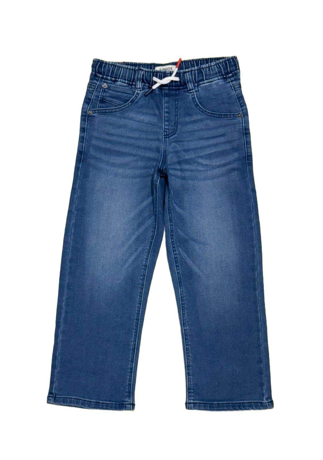 JUNIOR CLUB STRETCHABLE FLEECE DENIM PANTS WITH ELASTIC WAIST