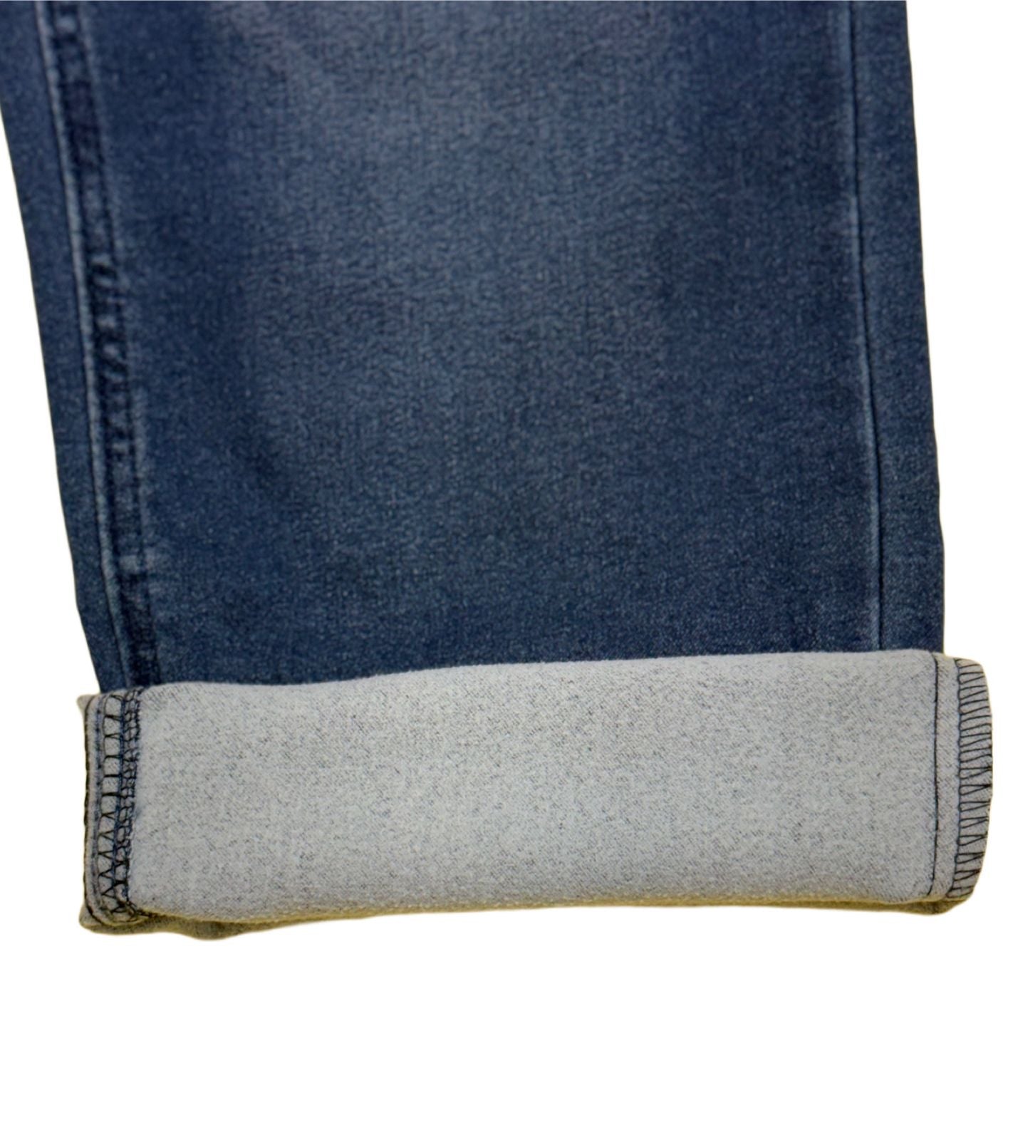 JUNIOR CLUB STRETCHABLE FLEECE DENIM PANTS WITH ELASTIC WAIST
