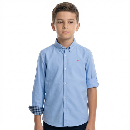 JUNIOR CLUB BOYS  REGULAR FIT CASUAL STRETCH FULL SLEEVE SHIRT FOR BOYS