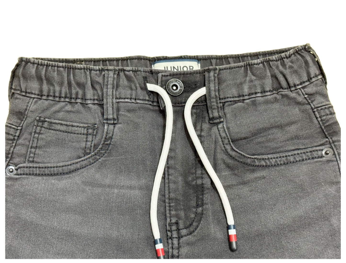 JUNIOR CLUB STRETCHABLE FLEECE DENIM PANTS WITH ELASTIC WAIST