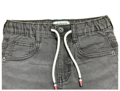 JUNIOR CLUB STRETCHABLE FLEECE DENIM PANTS WITH ELASTIC WAIST