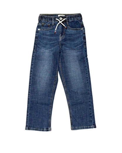 JUNIOR CLUB STRETCHABLE FLEECE DENIM PANTS WITH ELASTIC WAIST