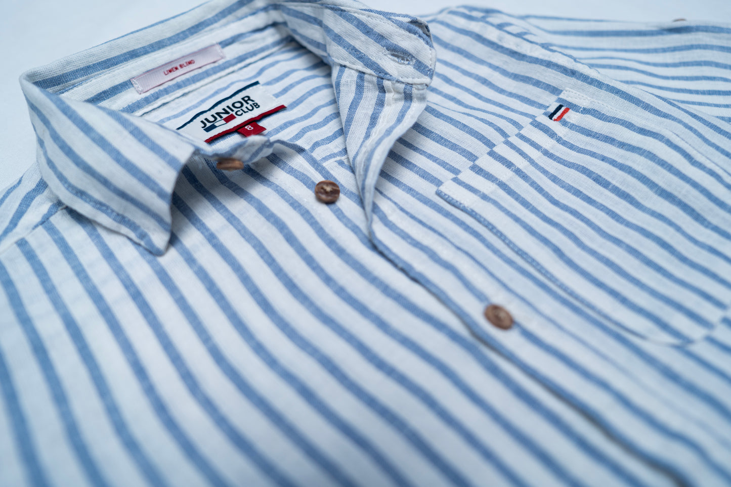 JUNIOR CLUB LONG SLEEVES LINEN BLEND STRIPED SHIRT