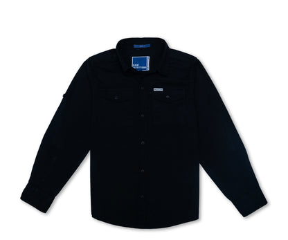 RAW OUTFITTERS REGULAR FIT TWILL COTTON  FULL SLEEVE SHIRT FOR BOYS
