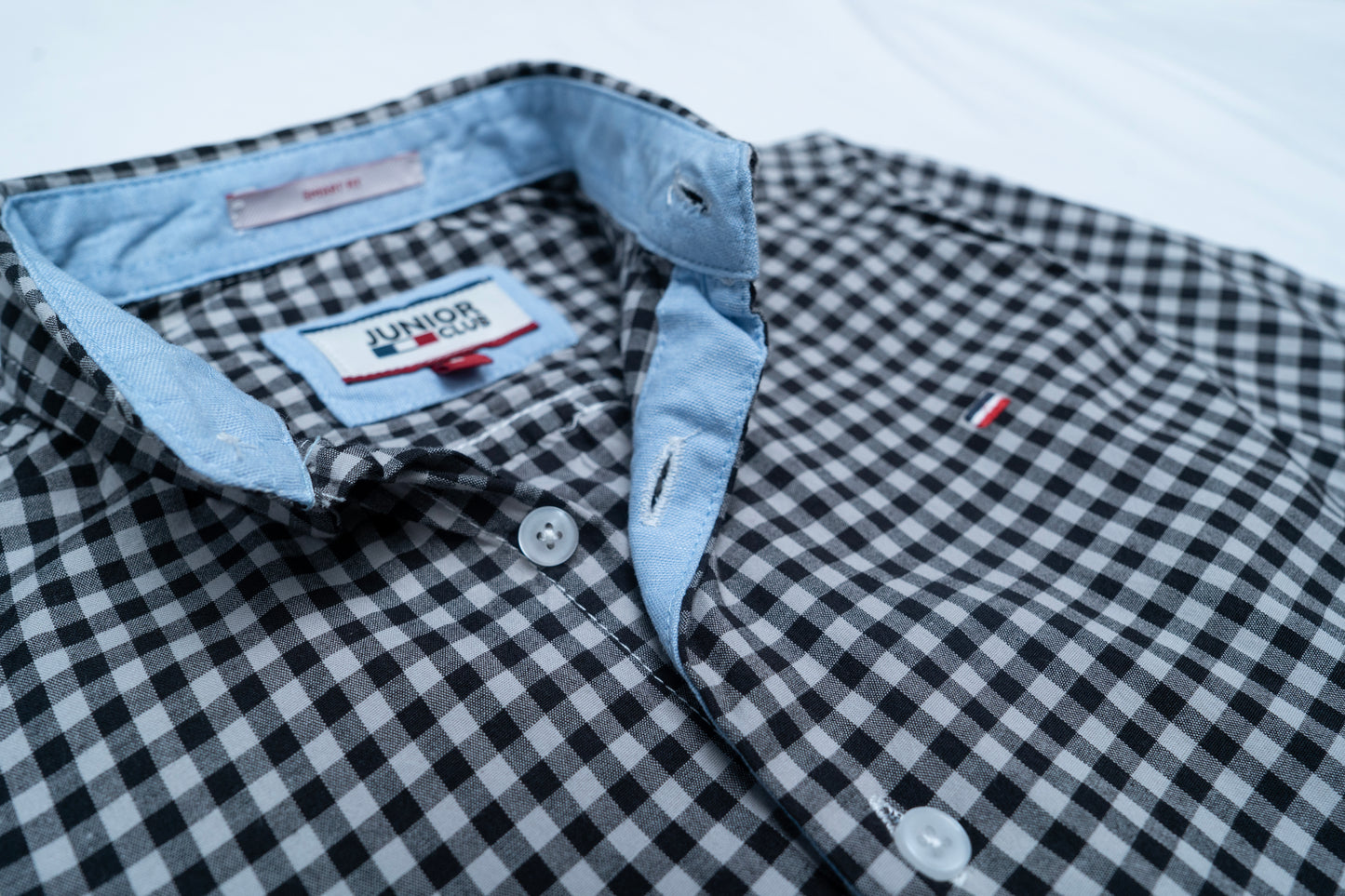 JUNIOR CLUB REGULAR FIT POPLIN STRETCH CHECK FULL SLEEVE SHIRT FOR BOYS