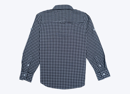 JUNIOR CLUB REGULAR FIT POPLIN STRETCH CHECK FULL SLEEVE SHIRT FOR BOYS
