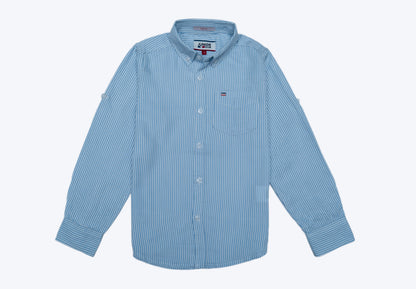 JUNIOR CLUB BOYS TRENDY REGULAR FIT CASUAL STRIPED FULL SLEEVE SHIRT FOR BOYS