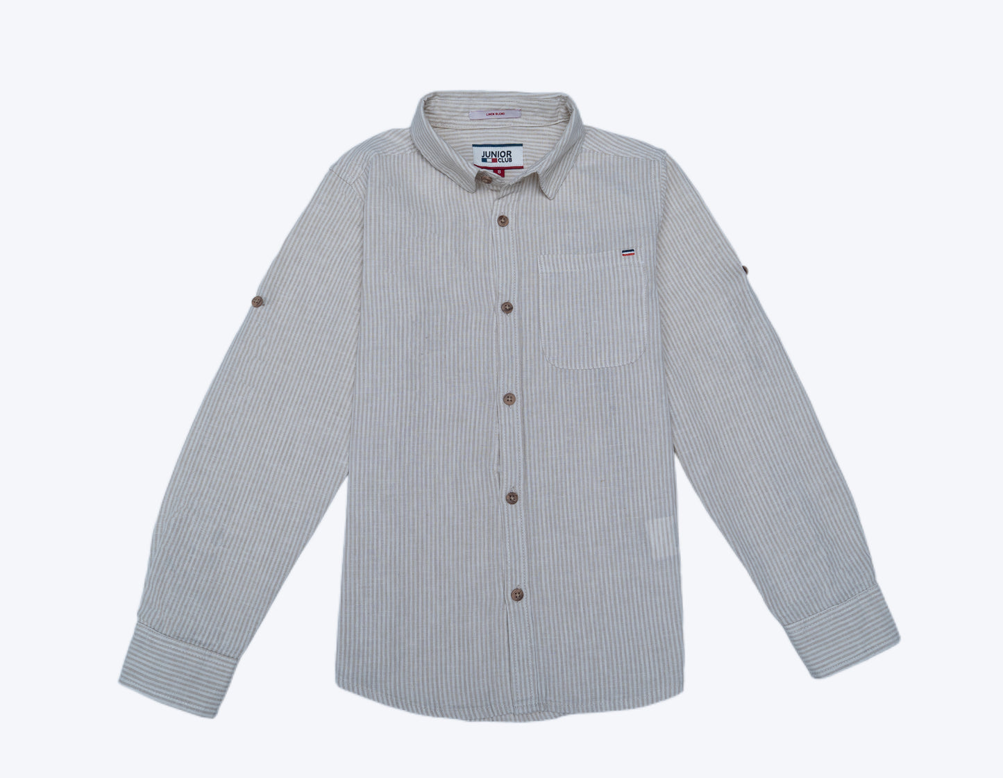 JUNIOR CLUB LONG SLEEVES LINEN BLEND STRIPED SHIRT