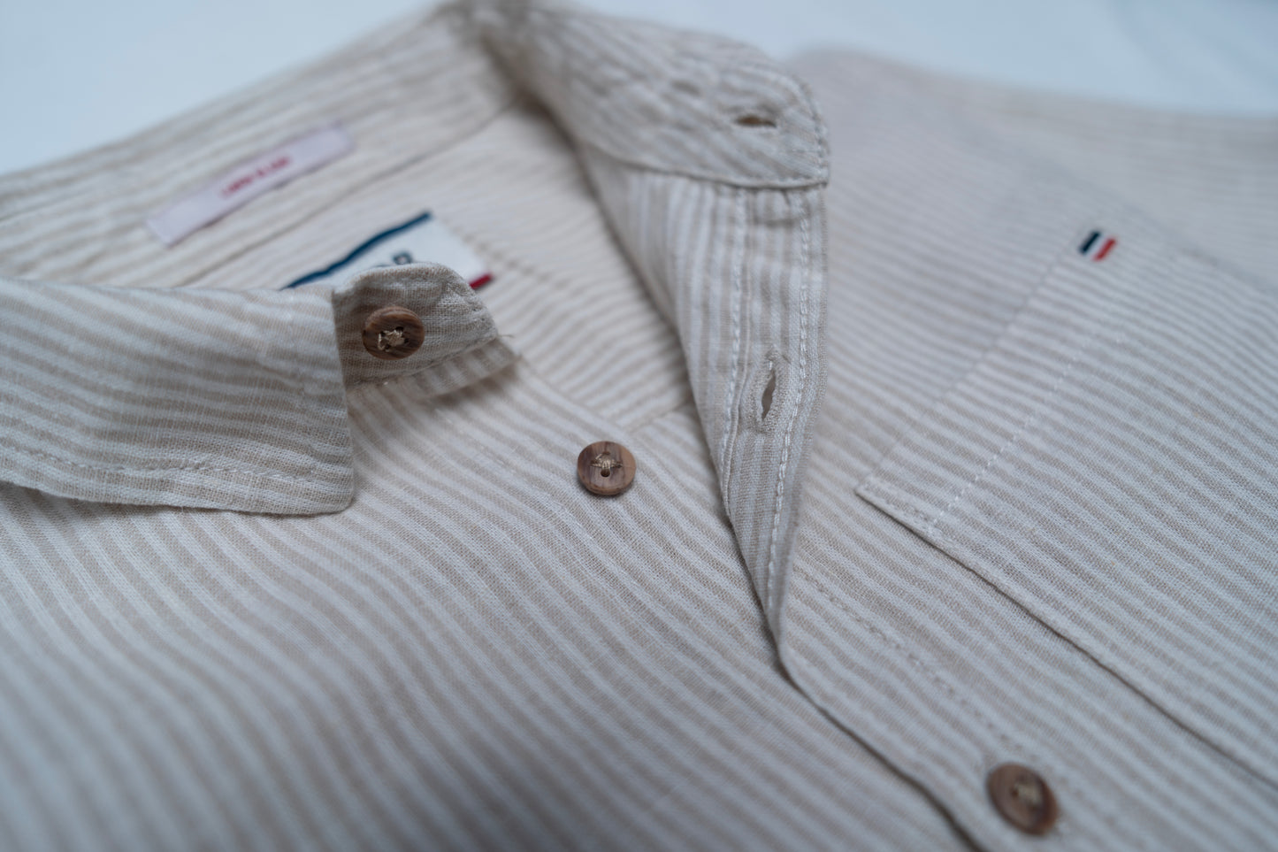 JUNIOR CLUB LONG SLEEVES LINEN BLEND STRIPED SHIRT