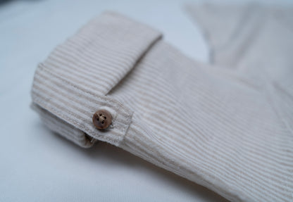 JUNIOR CLUB LONG SLEEVES LINEN BLEND STRIPED SHIRT