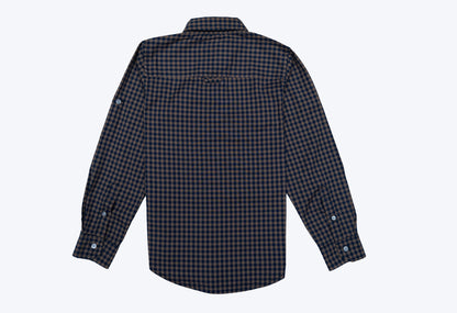 JUNIOR CLUB REGULAR FIT POPLIN STRETCH CHECK FULL SLEEVE SHIRT FOR BOYS