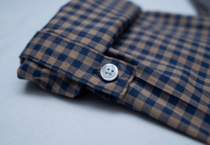 JUNIOR CLUB REGULAR FIT POPLIN STRETCH CHECK FULL SLEEVE SHIRT FOR BOYS