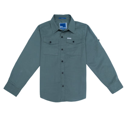 RAW OUTFITTERS REGULAR FIT TWILL COTTON  FULL SLEEVE SHIRT FOR BOYS