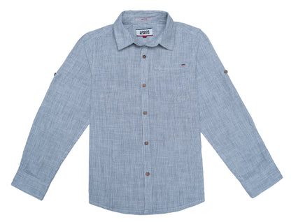 JUNIOR CLUB LONG SLEEVES LINEN BLEND STRIPED SHIRT