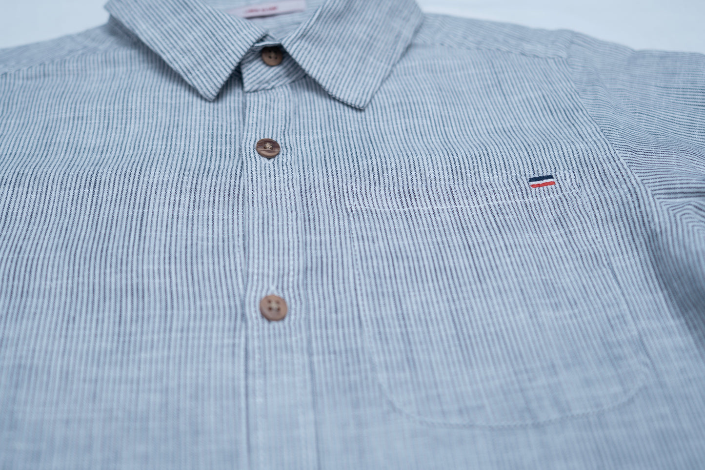 JUNIOR CLUB LONG SLEEVES LINEN BLEND STRIPED SHIRT